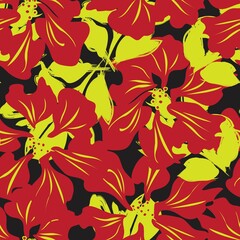 Floral Brush strokes Seamless Pattern Background