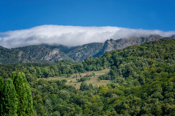 mountain landscape with clouds