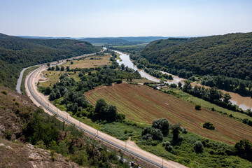 View in the valley at Lipova in Romania