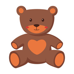 kids toy cute bear isolated vector illustration