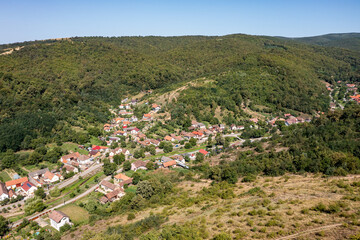 Fototapeta na wymiar View in the valley at Lipova in Romania