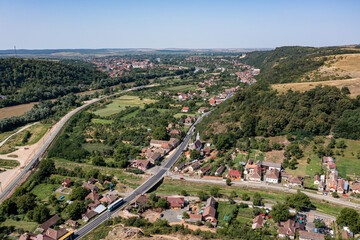 View in the valley at Lipova in Romania