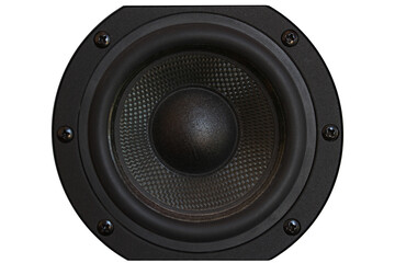 Sound speaker woofer, close up