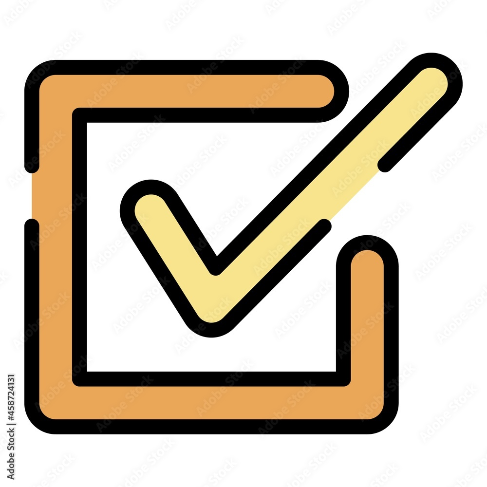 Poster checkbox closeup icon. outline checkbox closeup vector icon color flat isolated