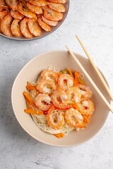 wok with shrimps