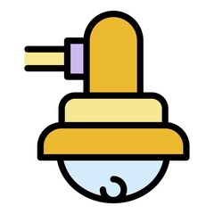 Panoramic video camera icon. Outline panoramic video camera vector icon color flat isolated