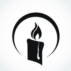 candle silhouette elegant symbol logo design