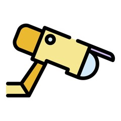 Vandal proof camera icon. Outline vandal proof camera vector icon color flat isolated