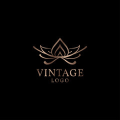 vintage luxurious vector logo design for fashion and beauty care rustic brand