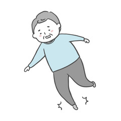 Fototapeta premium つまずいて転倒する高齢の男性
