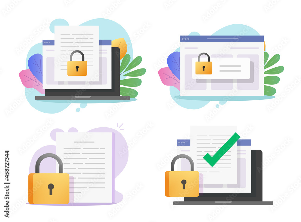 Poster confidential secure online digital computer data on web electronic document and secret protected acc