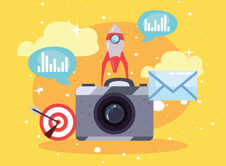 Obraz premium camera with symbols