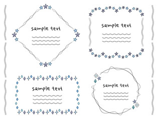 手描き風のおしゃれなフレーム　見出し　水彩風の線画