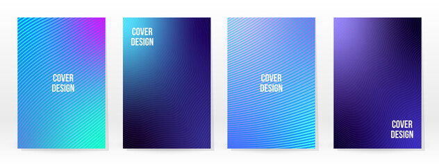 Minimal Poster. Pastel Soft. Blue Gradient Set.