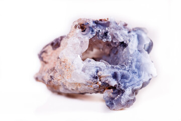 Macro mineral stone agate bud on white background