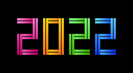 Happy new year 2022 with numbers vector illustration sport style. New year Design for calendar, greeting cards or print. Minimalist design trendy backgrounds banner, cover, card. Vector illustration.