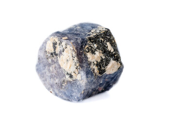 Macro Sapphire mineral on white background