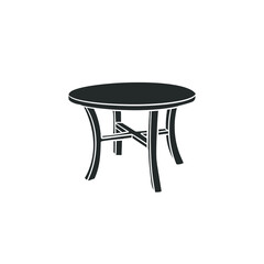 End Table Icon Silhouette Illustration. Home Furnitures Vector Graphic Pictogram Symbol Clip Art. Doodle Sketch Black Sign.