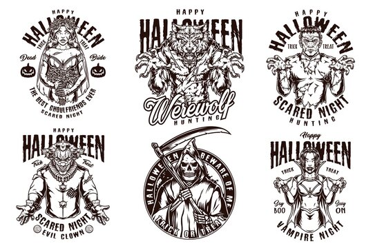 Halloween night vintage designs