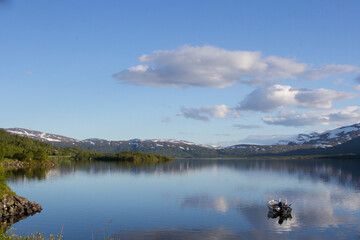 lake and mountains