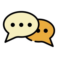 Chat bubbles icon. Outline chat bubbles vector icon color flat isolated