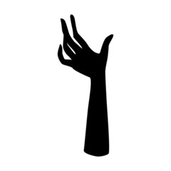 Black silhouette of a zombie hand