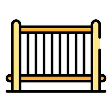 recommend clip art: Baby crib icon. Outline baby crib vector icon color flat isolated