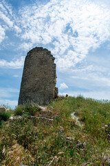 Old ruined fortress on the mountain. Crimea
