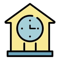 Lease new house icon. Outline lease new house vector icon color flat isolated