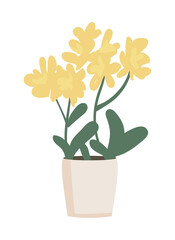 Flowers in pot semi flat color vector object