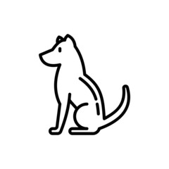 Fototapeta premium Cartoon dog thin line icon. Modern vector illustration for Chinese horoscope.