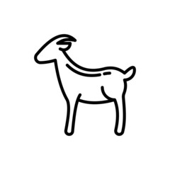 Cartoon goat thin line icon. Modern vector illustration for Chinese horoscope.