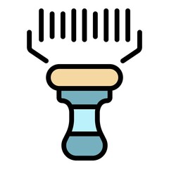 Inventory barcode scanner icon. Outline inventory barcode scanner vector icon color flat isolated