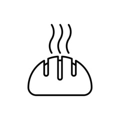 Fresh bread thin line icon. Bakery, pastry. Vector illustration.