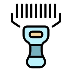 Store barcode scanner icon. Outline store barcode scanner vector icon color flat isolated