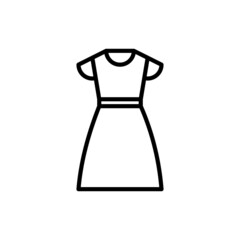 Dress thin line icon. Modern vector illustration of women's clothing.