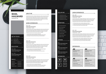 2 Pages Resume Template, Professional Resume Template