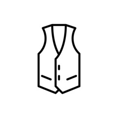 Waistcoat thin line icon. Modern vector illustration of clothing.