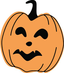 Vector Halloween pumpkin is isolated, jack's lamp