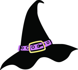 Vector black halloween witch hat