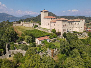 The castle of Rocca Borromea  at Angera on lake Maggiore, Italy