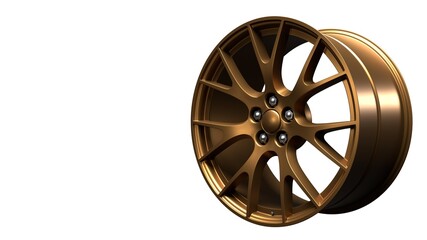 Gold alloy wheel . 3D Illustration