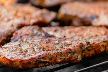 grilling time tasty grilled meat on a gas grill