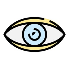 Human eye icon. Outline human eye vector icon color flat isolated