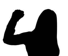 Shadow of activist protesting to reopen and end lockdown quarantine, 3D illustration, 3D rendering