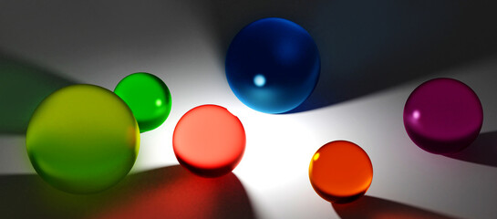 Abstract background with colorful multicolored glass balls