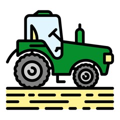 Modern tractor icon. Outline modern tractor vector icon color flat isolated