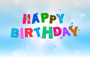 birthday greetings with balloons. greeting card vector