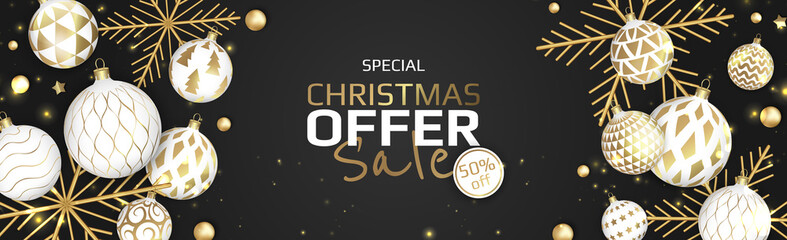 Christmas and New Year background. Bright Winter holiday composition. Greeting card, banner, poster