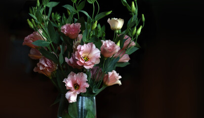 
Bouquet of delicate pink lisianthus.